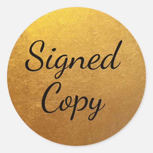 Adesivo Cópia assinada Dourada (Frente)