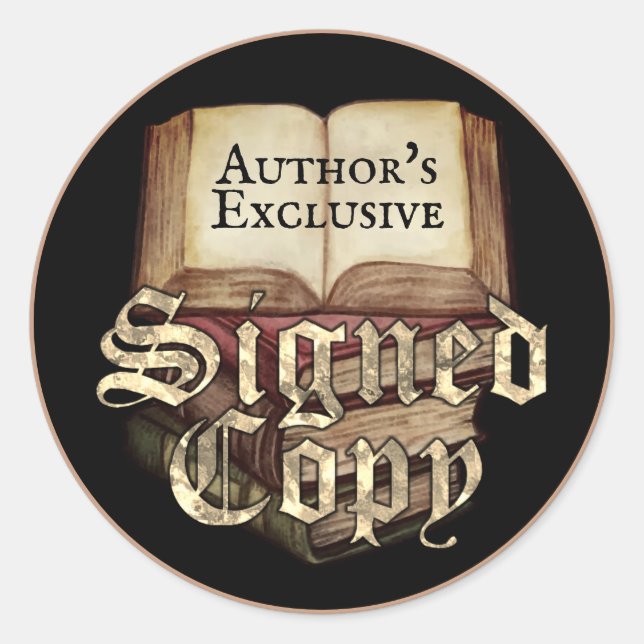 Adesivo Cópia assinada exclusiva do autor em preto (Frente)