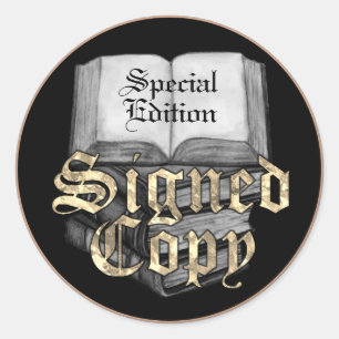 Adesivo Cópia Assinada Preta E Dourada