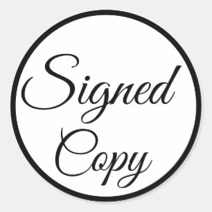 Adesivo Cópia assinada. Preto e Branco