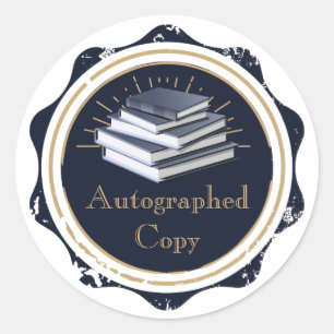 Adesivo Cópia Autografada, Livros Empilhados