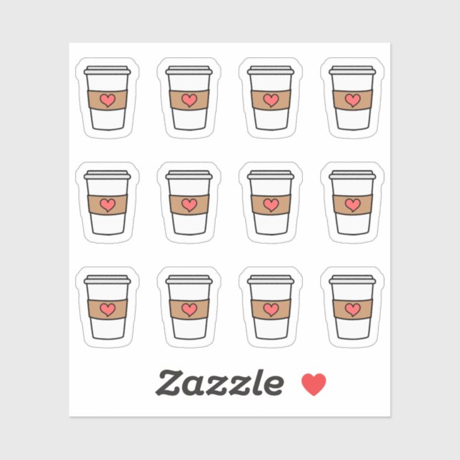 Adesivo Copo de Café Lembrete de Pausa do Café Bujo Planne (Folha)