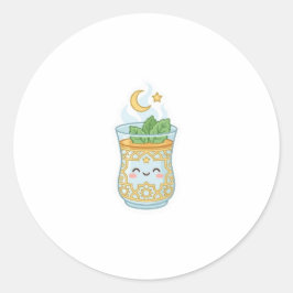 Adesivo Copo de Chá de Hortelã Marroquina Kawaii.