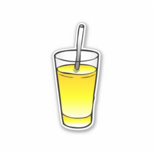 Adesivo Copo de vidro para suco de laranja