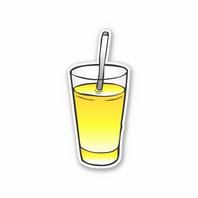Adesivo Copo de vidro para suco de laranja (Frente)