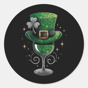 Adesivo Copo de Vinho Shamrock Bebendo Dia de São Patrício