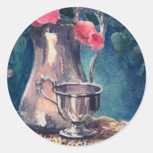 Adesivo COPO, LAÇO & ROSAS DE PRATA por SHARON SHARPE