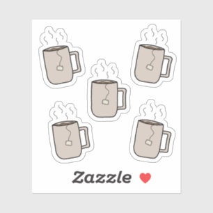 Adesivo Copos de chá - Folha de autocolante de papel