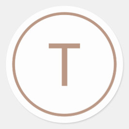 Adesivo Copper Simple Modern Monogram Christmas Envelope