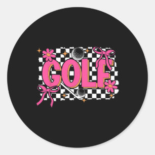 Adesivo Coquete Floral Retro Arco Golfe Jogador De Golfe G