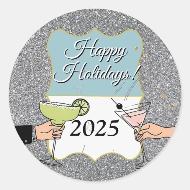 Adesivo Coquetel, conversas sofisticadas, bebida (Frente)