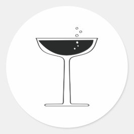 Adesivo Coquetel De Vidro De Champanhe De Borracha Retro