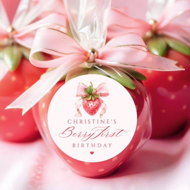 Adesivo Coquette Berry Primeiro Aniversário (Criador carregado)