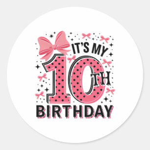 Adesivo Coquette Birthday Girl 10 Anos