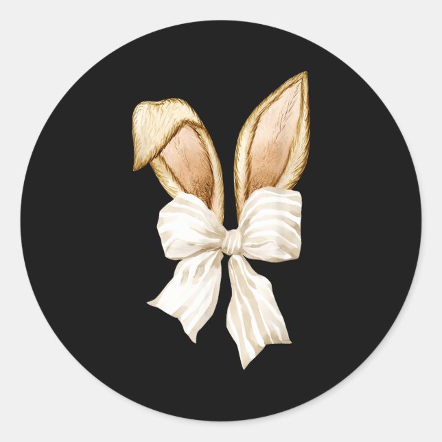 Adesivo Coquette Bunny Ears Easter Spring Pastel Rabbit Gi (Frente)