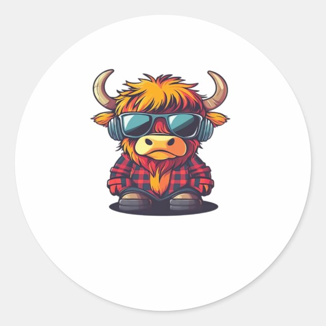 Adesivo Coquette Highland Cow Bubblegum Tshirt Design, Hol (Frente)