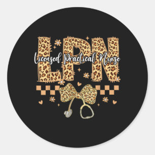 Adesivo Coquette Leopard Bow Lpn Enfermeira Prática Licenc