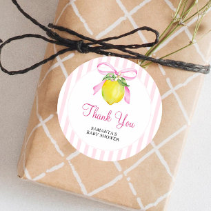 Adesivo Coquette Limão Rosa Obrigado Chá de Bebê