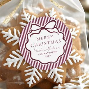 Adesivo Coquette Natal Burgundy Feito Com Amor