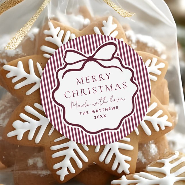 Adesivo Coquette Natal Burgundy Feito Com Amor (Criador carregado)