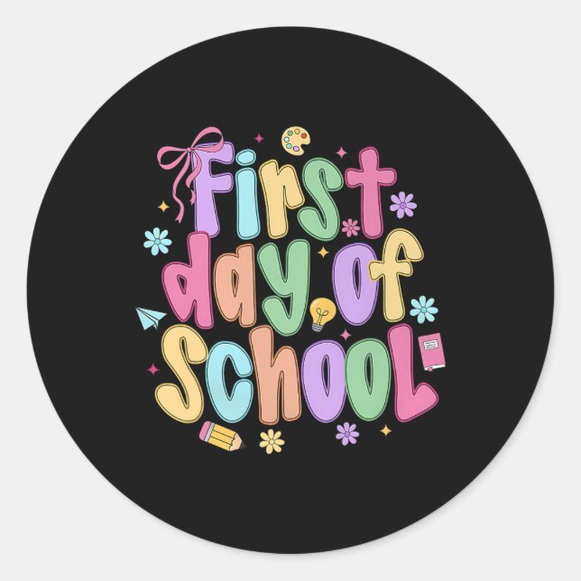 Adesivo Coquette Primeiro Dia Do Disquete De Arco Escolar  (Frente)