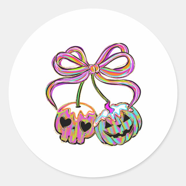 Adesivo Coquette Pumpkin Cherries Halloween (Frente)