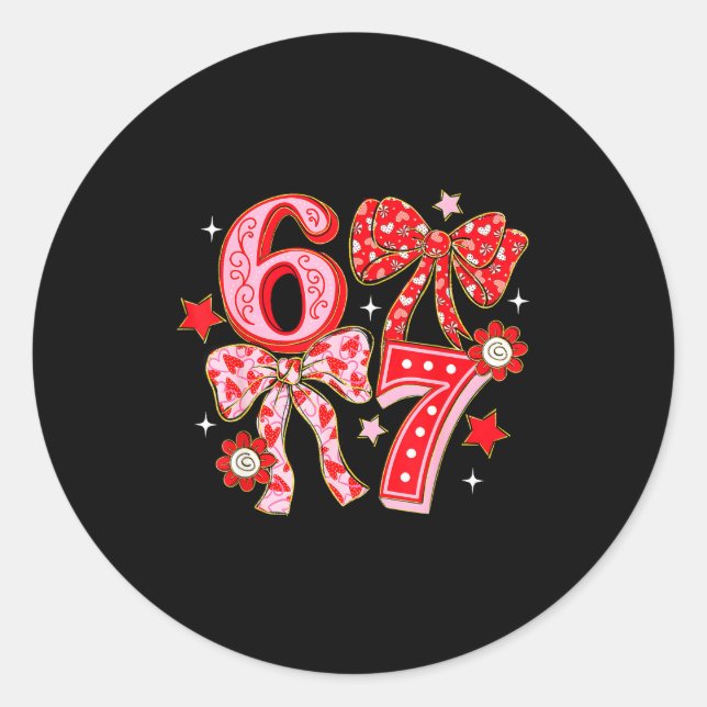 Adesivo Coquette Valentine 67 Six Seven Bow Valentines 6 7 (Frente)