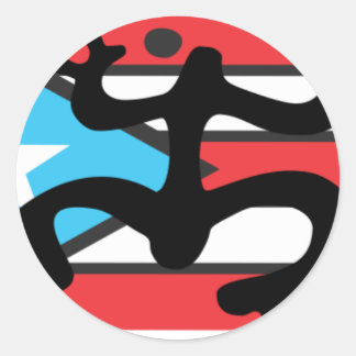 Adesivo Coqui taíno sobre bandera de Puerto Rico