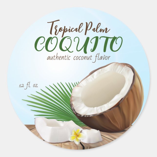 Adesivo Coquito Coco Tropical (Frente)