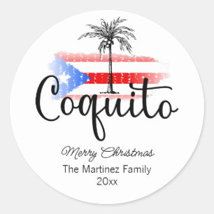 Adesivo Coquito Merry Christmas Flag Palm Tree Sticker