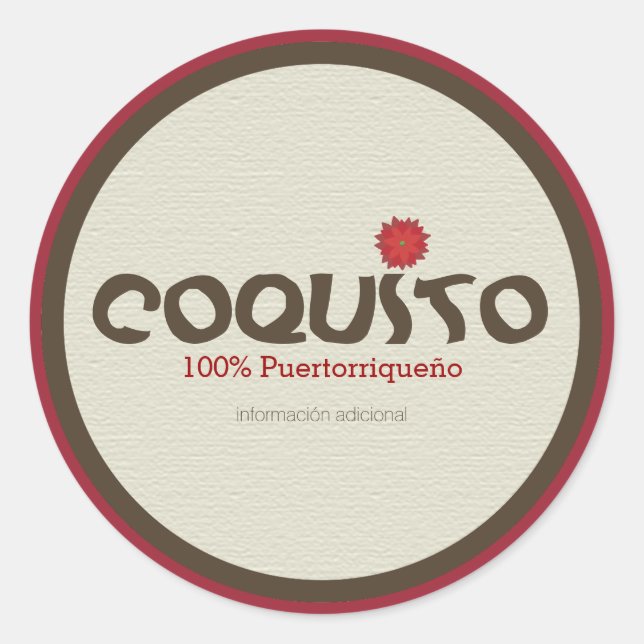 Adesivo Coquito Puertorriqueno: Coquito de Porto Rico (Frente)