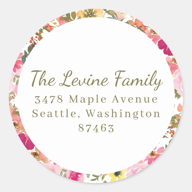 Adesivo Cor Amarela Pêssego Amarelo Víbora Floral Mitzvah (Frente)