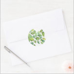 Adesivo Cor aquosa esverdeada verde botânica<br><div class="desc">Aquarela eucalipto verde-verde-verde. Perfeito para primavera, verão ou eventos de outono. Belo trabalho de arte de aquarela de folhagem verde para ocasiões country, boho, jardim e tema floral. Para começar a alterar nomes e detalhes do evento, clique em "Personalizar este modelo" e edite o texto nas caixas modelo. Para acessar...</div>