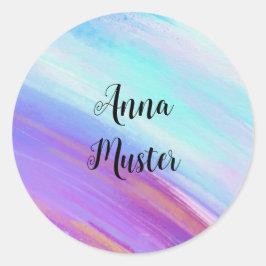 Adesivo Cor da água - azul rosa | redonda
