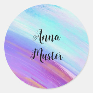 Adesivo Cor da água - azul rosa redonda