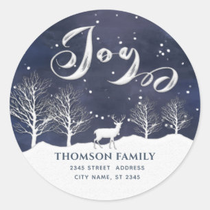 Adesivo Cor da água da neve Cena de inverno Feriado de Joy