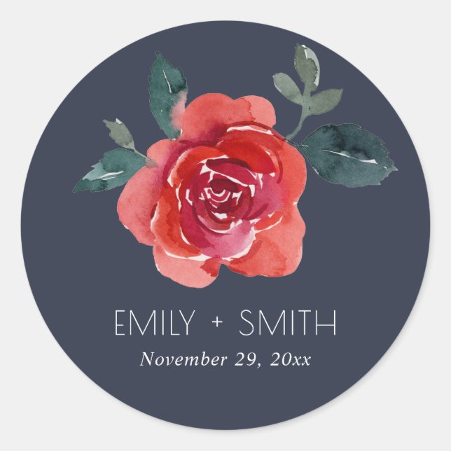 Adesivo COR DA ÁGUA DO marinho VERMELHO ROSA FLORAL VERDE  (Frente)