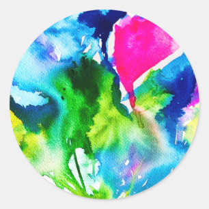 Adesivo Cor d'água do abstrato de flor de Cíclame rosa