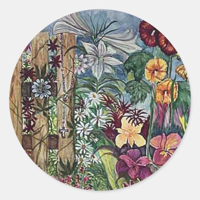 Adesivo Cor d'água do Jardim de Oração Rosada (Frente)