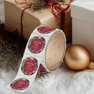 Adesivo cor d'água floral camada de ouro vermelho obrigado