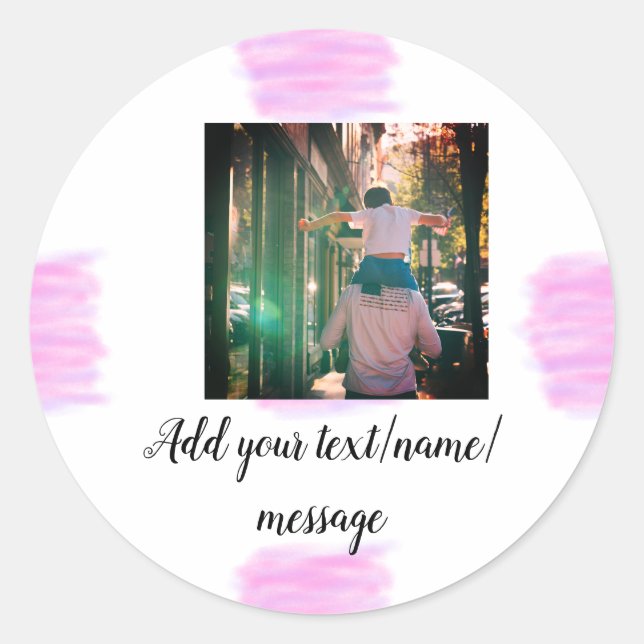 Adesivo Cor d'água rosa púrpura pai filho pai adicionar im (Frente)