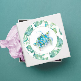 Adesivo Cor de água da tartaruga do mar azul tropical