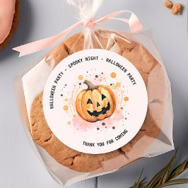 Adesivo Cor de Água do Halloween da Abóbora Bonita