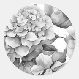 Adesivo Cor de água floral negra da cinza branca Elegante