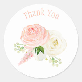 Adesivo Cor De Água Floral Rosa, Cor De Água, Muito Obriga