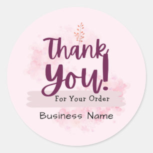 Adesivo Cor-de-água rosa Pequena Empresa Obrigado