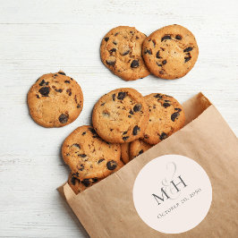 Adesivo Cor de Esmagamento do Monograma Simples de Casamen