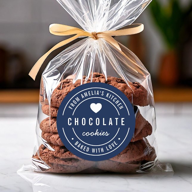 Adesivo Cor de fundo editável cozida com amor (Criador carregado)