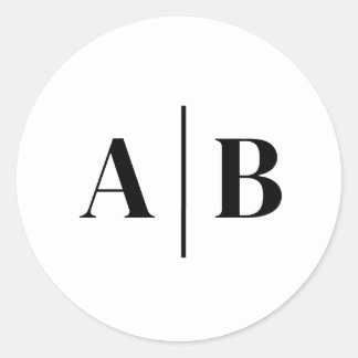 Adesivo Cor de Fundo Editável Monograma de Casamento