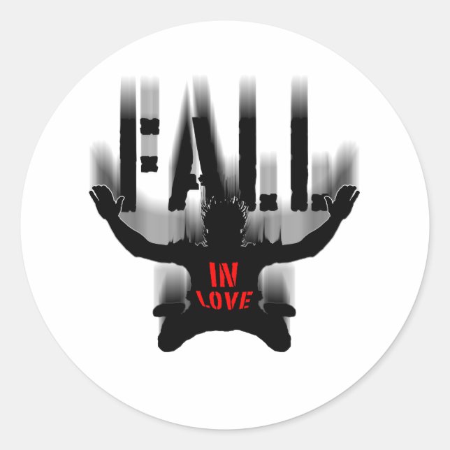 Adesivo Cor de fundo personalizável para queda apaixonada (Frente)